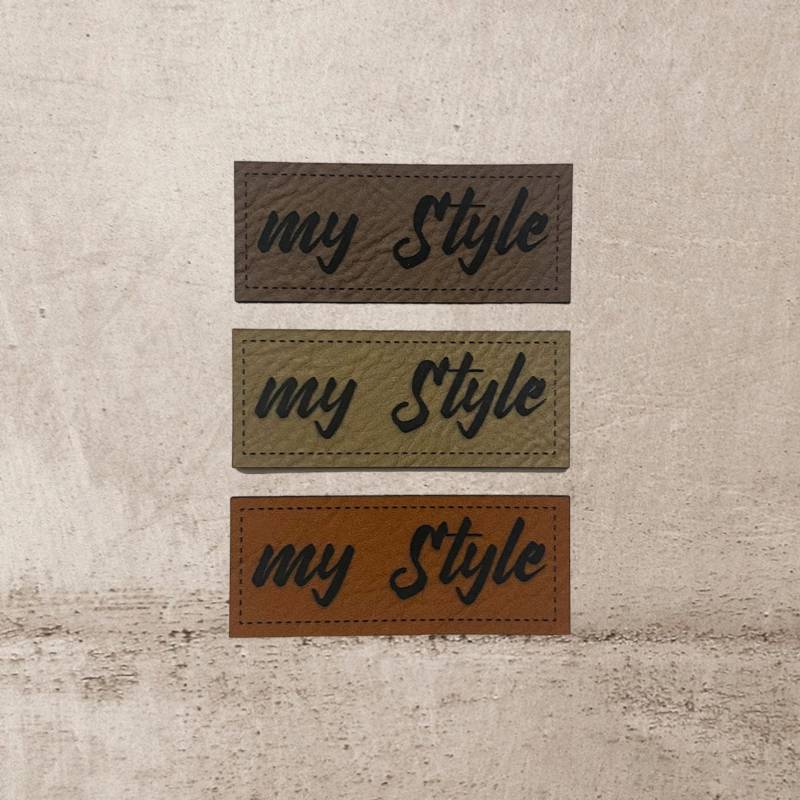 Kunstleder Label | 2x5 cm My Style Patch Aufnäher Patches Etiketten Verschiedene Farben von Stoeffchendealer