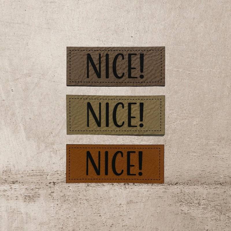 Kunstleder Label | 2x5 cm Nice Patch Aufnäher Patches Etiketten Verschiedene Farben von Stoeffchendealer