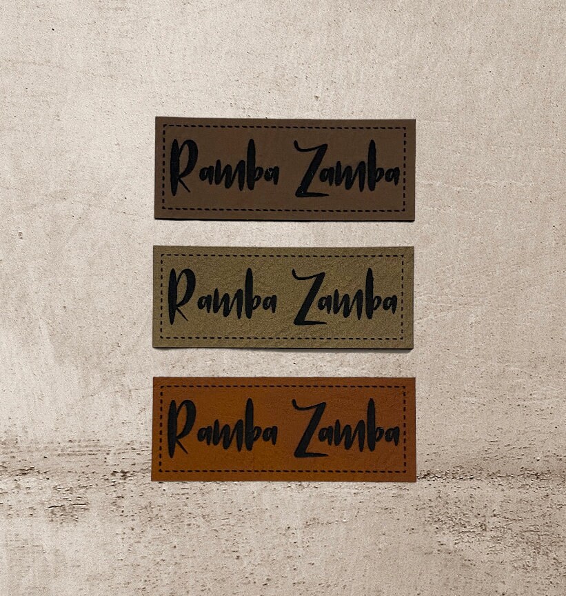 Kunstleder Label | 2x5 cm Ramba Zamba Patch Aufnäher Patches Etiketten Verschiedene Farben Kunstleder Label | 2x5 cm Ramba Zamba Patch Aufnäher Patches Etiketten Verschiedene Farben von Stoeffchendealer