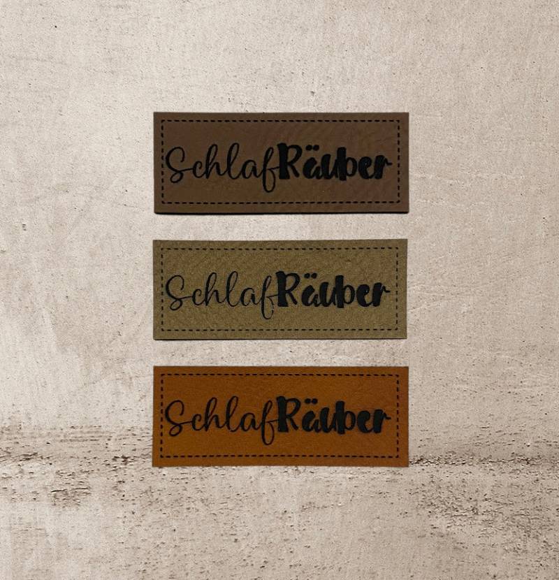 Kunstleder Label | 2x5 cm Schlafräuber Patch Aufnäher Patches Etiketten Verschiedene Farben Kunstleder Label | 2x5 cm Schlafräuber Patch Aufnäher Patches Etiketten Verschiedene Farben von Stoeffchendealer