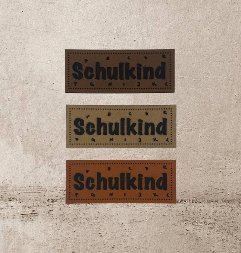 Kunstleder Label | 2x5 cm Schulkind Patch Aufnäher Patches Etiketten Verschiedene Farben von Stoeffchendealer