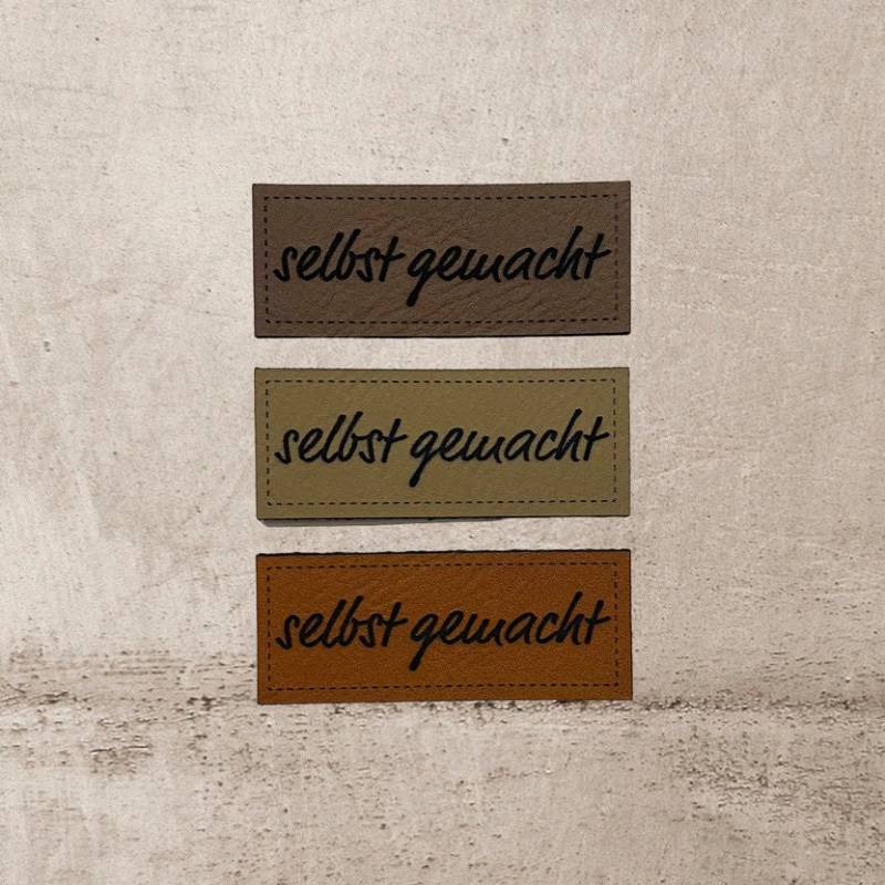 Kunstleder Label | 2x5 cm Selbst Gemacht #1 Patch Aufnäher Patches Etiketten Verschiedene Farben von Stoeffchendealer
