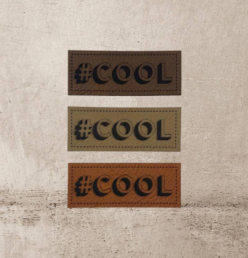 Kunstleder Label | 2x5 cm #cool Patch Aufnäher Patches Etiketten Verschiedene Farben von Stoeffchendealer