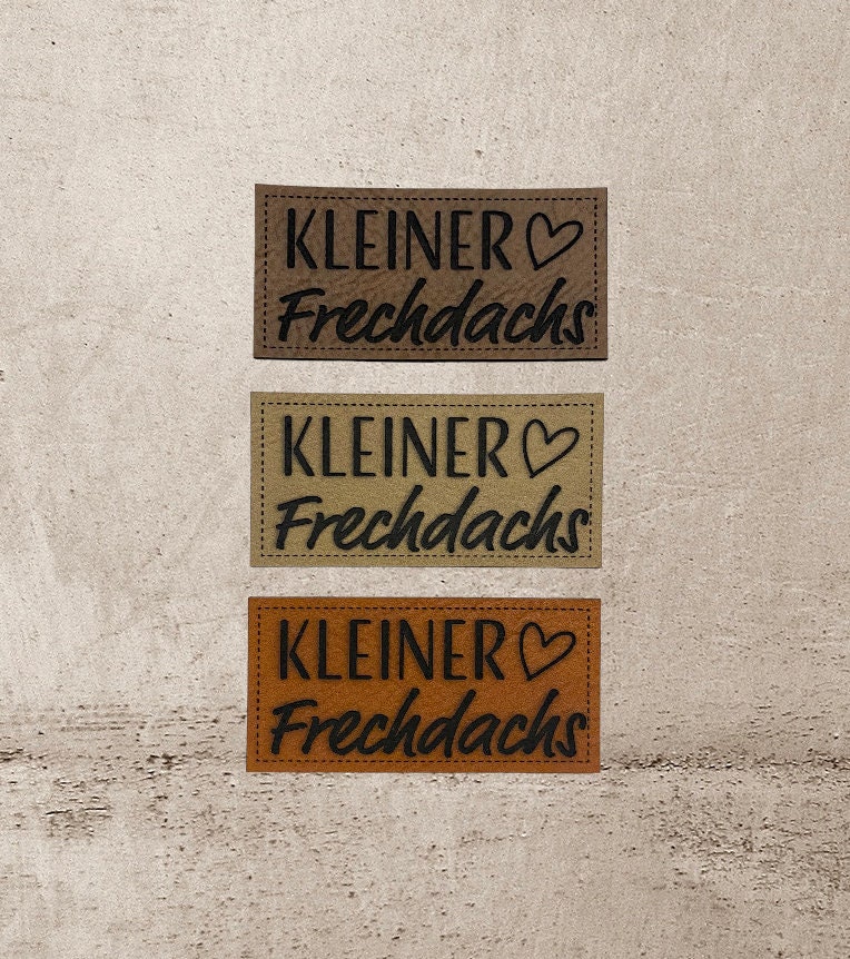 Kunstleder Label | 3x6 cm Kleiner Frechdachs Patch Aufnäher Patches Etiketten Verschiedene Farben Kunstleder Label | 3x6 cm Kleiner Frechdachs Patch Aufnäher Patches Etiketten Verschiedene Farben von Stoeffchendealer