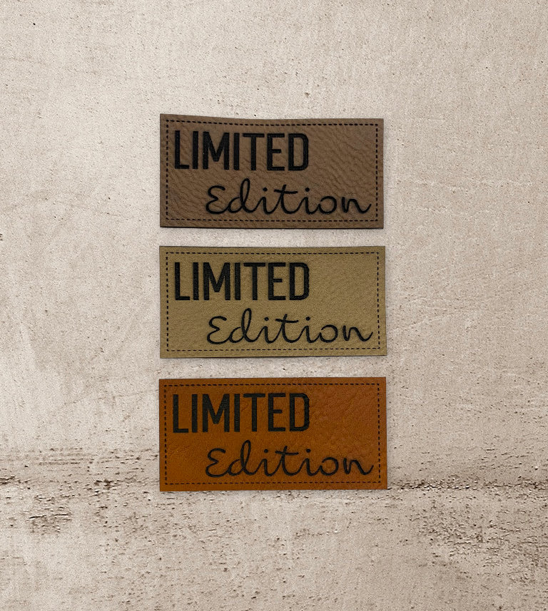 Kunstleder Label | 3x6 cm Limited Edition Patch Aufnäher Patches Etiketten Verschiedene Farben von Stoeffchendealer