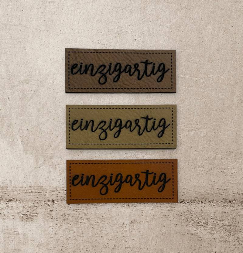 Kunstlederlabel "Einzigartig' Patch Labels 2x5 cm - Individuelle Patches in Verschiedenen Farben, Einzigartige Etiketten Für Diy-Projekte von Stoeffchendealer