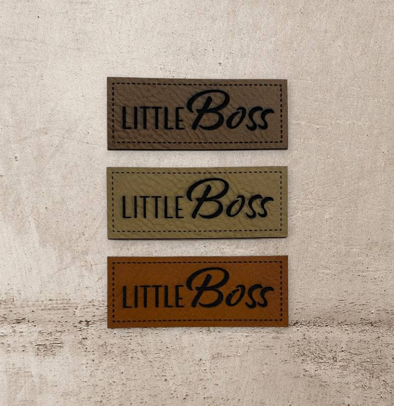Kunstlederlabel "Little Boss' Patch Labels 2x5 cm - Individuelle Patches in Verschiedenen Farben, Einzigartige Etiketten Für Diy-Projekte von Stoeffchendealer