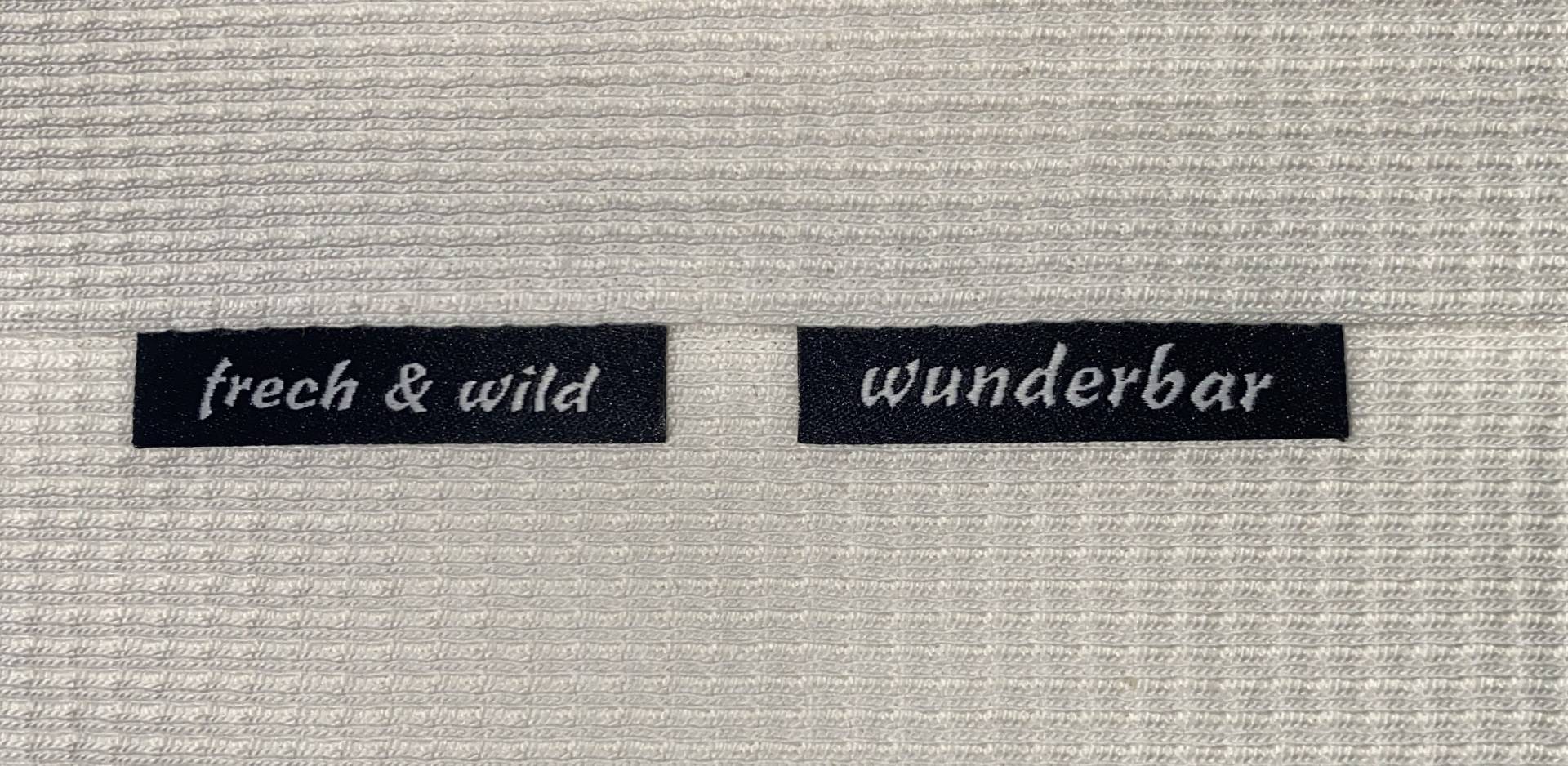 Weblabel | Frech & Wild Wunderbar Schwarz Patch Aufnäher Patches Etiketten Verschiedene Farben Weblabel | Frech & Wild Wunderbar Schwarz Patch Aufnäher Patches Etiketten Verschiedene Farben von Stoeffchendealer