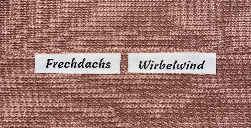 Weblabel | Frechdachs Wirbelwind Weiß Patch Aufnäher Patches Etiketten Verschiedene Farben von Stoeffchendealer