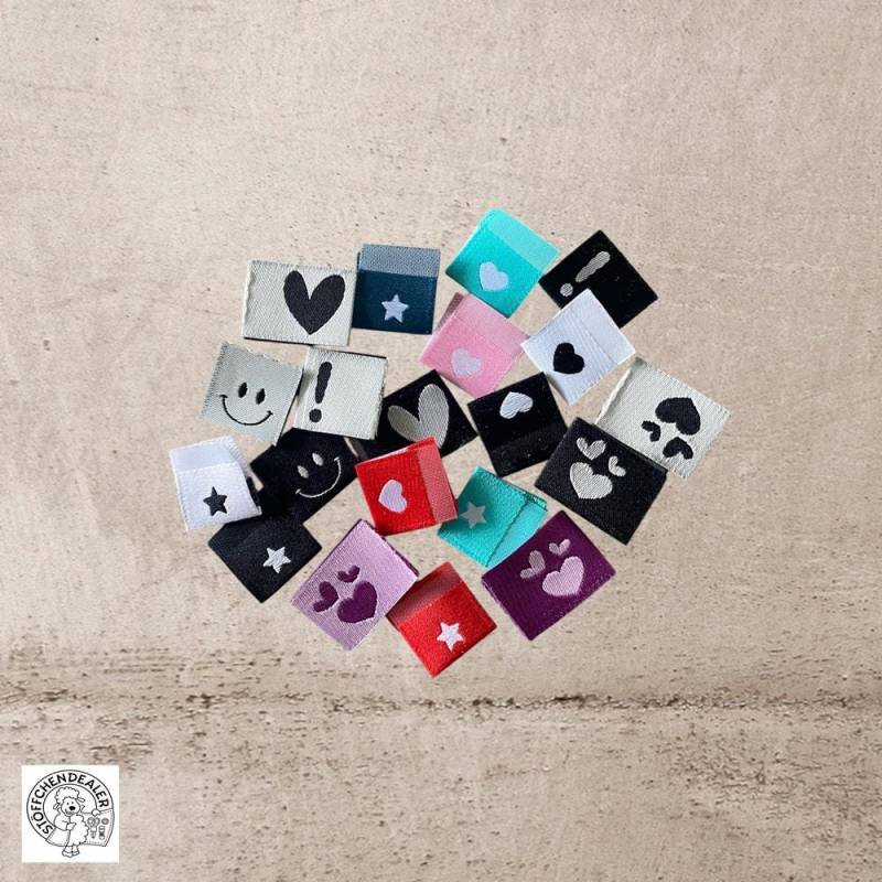 Weblabel Herz Stern Smiley Ausrufezeichen Gesicht Patch Aufnäher Etiketten Diy-Projekte Weiß Schwarz Mint Rosa Rot Petrol Flieder Weblabel Herz Stern Smiley Ausrufezeichen Gesicht Patch Aufnäher Etiketten Diy-Projekte Weiß Schwarz Mint Rosa Rot Petrol Flieder von Stoeffchendealer