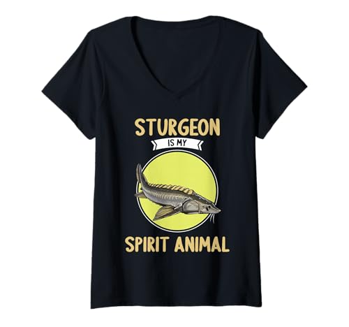 Damen Störe Stör T-Shirt mit V-Ausschnitt Damen Störe Stör T-Shirt mit V-Ausschnitt von Störe Stör Tier Shop