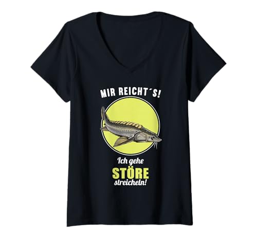 Damen Störe Stör T-Shirt mit V-Ausschnitt von Störe Stör Tier Shop