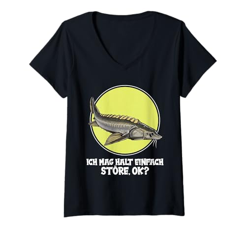 Damen Störe Stör T-Shirt mit V-Ausschnitt von Störe Stör Tier Shop