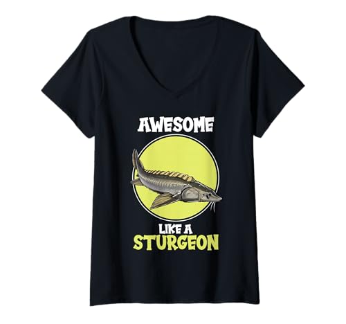 Damen Störe Stör T-Shirt mit V-Ausschnitt Damen Störe Stör T-Shirt mit V-Ausschnitt von Störe Stör Tier Shop