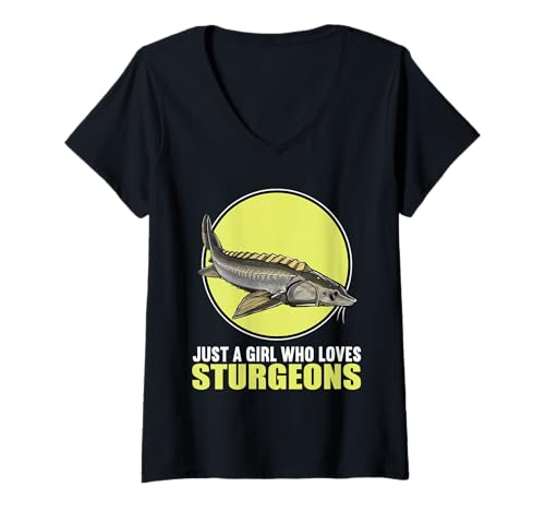 Damen Störe Stör T-Shirt mit V-Ausschnitt Damen Störe Stör T-Shirt mit V-Ausschnitt von Störe Stör Tier Shop