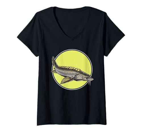 Damen Störe Stör T-Shirt mit V-Ausschnitt von Störe Stör Tier Shop