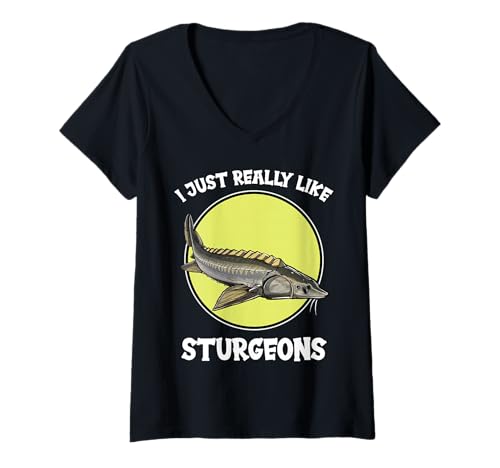 Damen Störe Stör T-Shirt mit V-Ausschnitt von Störe Stör Tier Shop