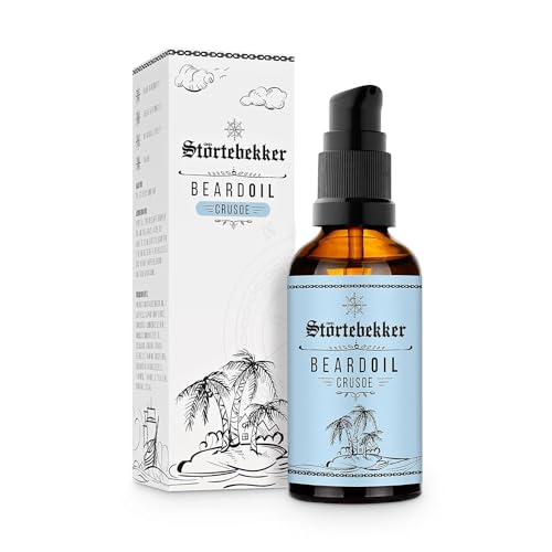 Störtebekker® Premium Bartöl Crusoe - tägliche Bartpflege für 3-Tage-Bart bis Vollbart - 50ml Beard Oil Vegan - Bart Öl Herren mit angenehmen Duft - Hochwertige Inhaltsstoffe - Made in Germany von Störtebekker Shaving Accessories