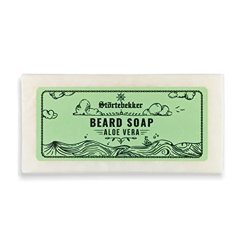 Störtebekker® Premium Bartseife Aloe Vera 80g - Festes Shampoo für die tägliche Bartpflege - Handgefertigte Seife für ergiebigen Schaum - Vegane Bartseife Bartshampoo Herren - Für Bart & Gesicht von Störtebekker Shaving Accessories