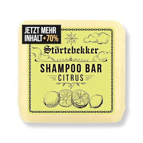 Störtebekker® Premium Shampoo Bar Citrus - Festes Shampoo Herren & Damen - 3in1 Duschseife Männer für Haare, Kopfhaut & Bart - Feuchtigkeitsshampoo - vegan, handgefertigt - 100g von Störtebekker Shaving Accessories