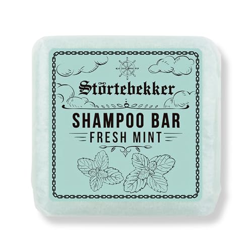 NEU: Störtebekker® Premium Festes Shampoo Fresh Mint - Handgefertigtes, veganes Shampoo für Herren & Damen - Wohlduftende Duschpflege für Haut und Haar - Festes Feuchtigkeits-Shampoo von Störtebekker Shaving Accessories