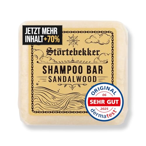 Störtebekker® Premium Shampoo Bar Sandelholz - Festes Shampoo Herren & Damen - 3in1 Duschseife Männer für Haare, Kopfhaut & Bart - Feuchtigkeitsshampoo - vegan, handgefertigt - 100g von Störtebekker Shaving Accessories
