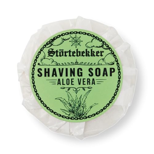 Störtebekker® Premium Rasierseife Aloe Vera 70g - Handgefertigte Seife für ergiebigen Rasierschaum - Perfekt für die Rasur mit Rasierhobel & Rasiermesser - Vegane Rasierseife Damen & Herren von Störtebekker Shaving Accessories