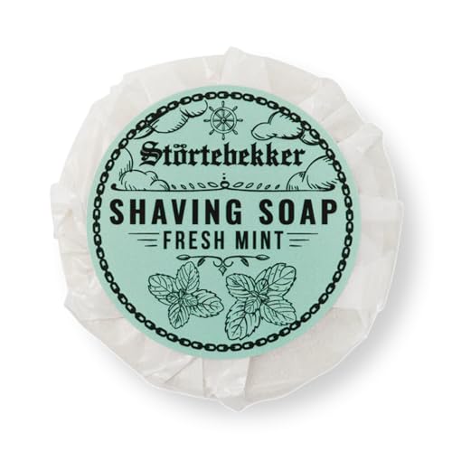Störtebekker® Premium Rasierseife Fresh Mint 70g - Handgefertigte Seife für ergiebigen Rasierschaum - Perfekt für die Rasur mit Rasierhobel & Rasiermesser - Vegane Rasierseife Damen & Herren von Störtebekker Shaving Accessories