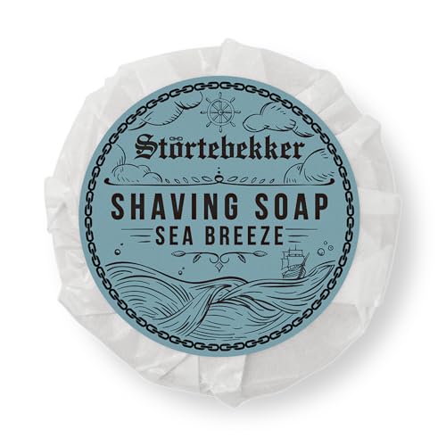 Störtebekker® Premium Rasierseife Sea Breeze 70g - Handgefertigte Seife für ergiebigen Rasierschaum - Perfekt für die Rasur mit Rasierhobel & Rasiermesser - Vegane Rasierseife Damen & Herren von Störtebekker Shaving Accessories