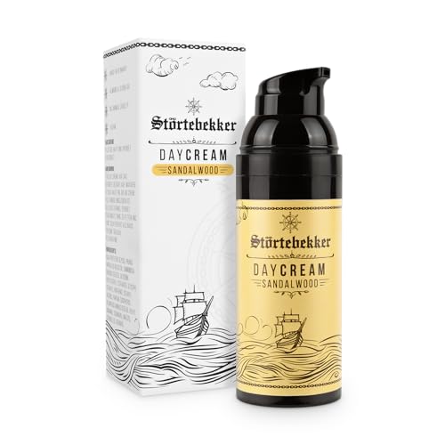 NEU: Störtebekker Premium Tagescreme Sandelholz - Enthält hochwertiges Mandelöl und Jojobaöl gegen Irritationen - Angenehmer Sandelholz Duft - Männer/Herren Geschenkidee - 50ml von Störtebekker Shaving Accessories