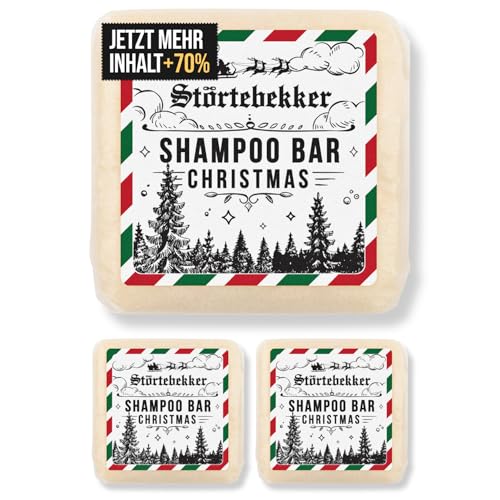 Störtebekker® Premium Shampoo Bar Weihnachtsedition Zimt-Orange Duft (3x) - Festes Shampoo Herren & Damen - 3in1 Duschseife Männer für Haare, Kopfhaut & Bart - vegan, handgefertigt - 3x100g von Störtebekker Shaving Accessories