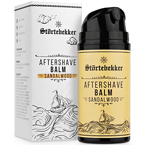 Störtebekker® Premium After Shave Balsam für Herren mit Sandelholz Duft - Gegen Hautirritationen, Rasurbrand - Hautpflege nach der Rasur - Angenehmer Duft - Männer Aftershave Balm - Made in Germany von Störtebekker Shaving Accessories