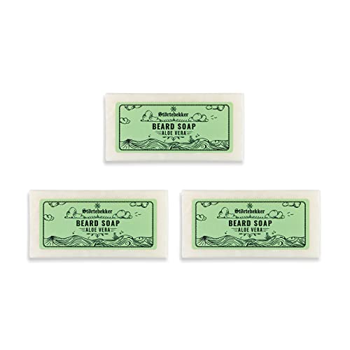 Störtebekker® Premium Bartseife Aloe Vera 80g x 3 - Festes Shampoo für die tägliche Bartpflege - Handgefertigte Seife für ergiebigen Schaum - Vegane Bartseife Bartshampoo Herren - Bart & Gesicht von Störtebekker Shaving Accessories