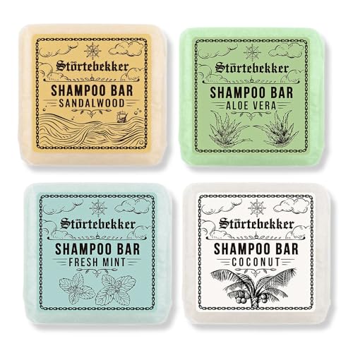 Störtebekker® Premium Festes Shampoo Probierset (4 Düfte) - Handgefertigtes, veganes Shampoo für Herren & Damen - Wohlduftende Duschpflege für Haut und Haar - Festes Feuchtigkeits-Shampoo von Störtebekker Shaving Accessories