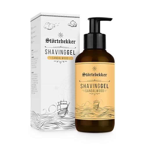 Störtebekker® Premium Rasiergel für Rasurvorbereitung - Klassische Rasur - 180ml Shaving Gel - Transparentes Rasier Gel Männer mit Sandelholz Duft - Hochwertige Inhaltsstoffe - Made in Germany von Störtebekker Shaving Accessories