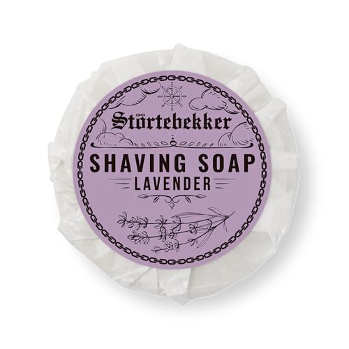 Störtebekker® Premium Rasierseife Lavendel 70g - Handgefertigte Seife für ergiebigen Rasierschaum - Perfekt für die Rasur mit Rasierhobel & Rasiermesser - Vegane Rasierseife Damen & Herren von Störtebekker Shaving Accessories