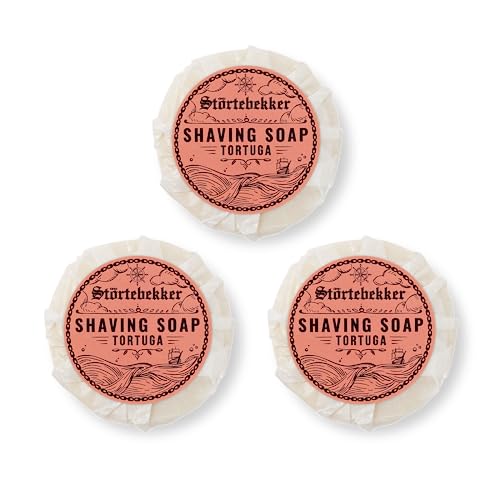 Störtebekker® Premium Rasierseife Tortuga 70g x 3 - Handgefertigte Seife für ergiebigen Rasierschaum - Perfekt für die Rasur mit Rasierhobel & Rasiermesser - Vegane Rasierseife Damen & Herren von Störtebekker Shaving Accessories