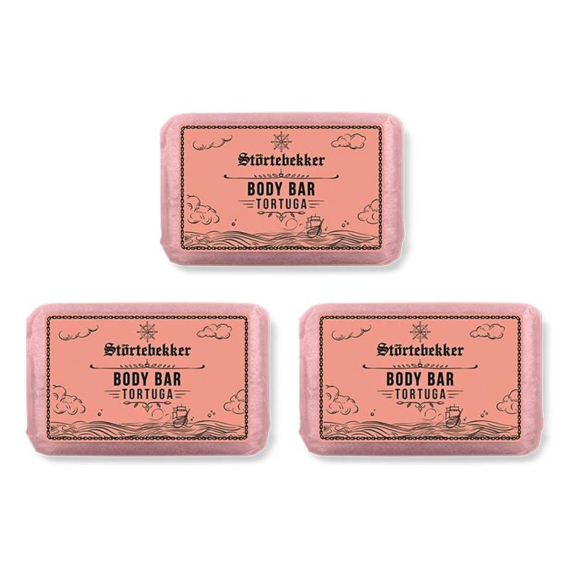 Störtebekker Feste Duschseife Feste Duschseife - Tortuga, 3-tlg., natürliche Reinigung, kein Spannungsgefühl, markanter Duft von Störtebekker