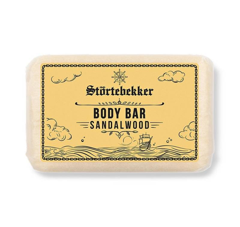Störtebekker Feste Duschseife - Sandelholz - natürliche Reinigung, plastikfrei, vegan (120g), 1-tlg., natürliche Reinigung, kein Spannungsgefühl, markanter Duft von Störtebekker