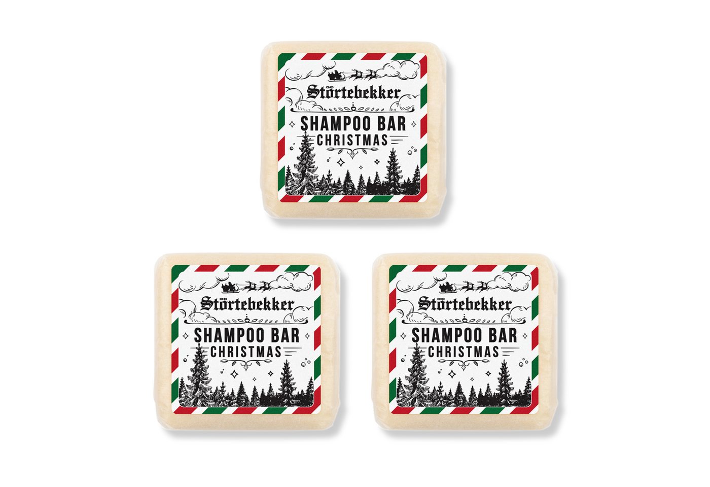 Störtebekker Festes Haarshampoo Weihnachtsedition (Zimt-Orange), 3-tlg., Vegane & Nachhaltige Reinigung für Körper und Haar von Störtebekker