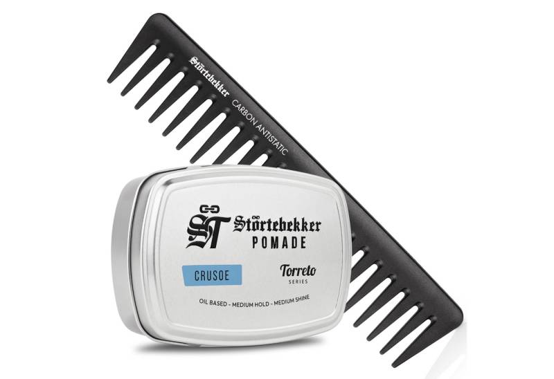 Störtebekker Haarpomade 'Torreto Series' - Ölbasiert im Set mit Styling-Kamm, Haarstyling von Störtebekker