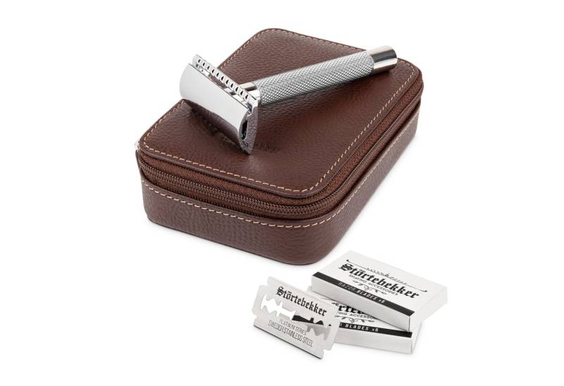 Störtebekker Rasierset Rasierhobel 'Solingen' Stahl - Set inkl. Lederetui - made in Solingen von Störtebekker