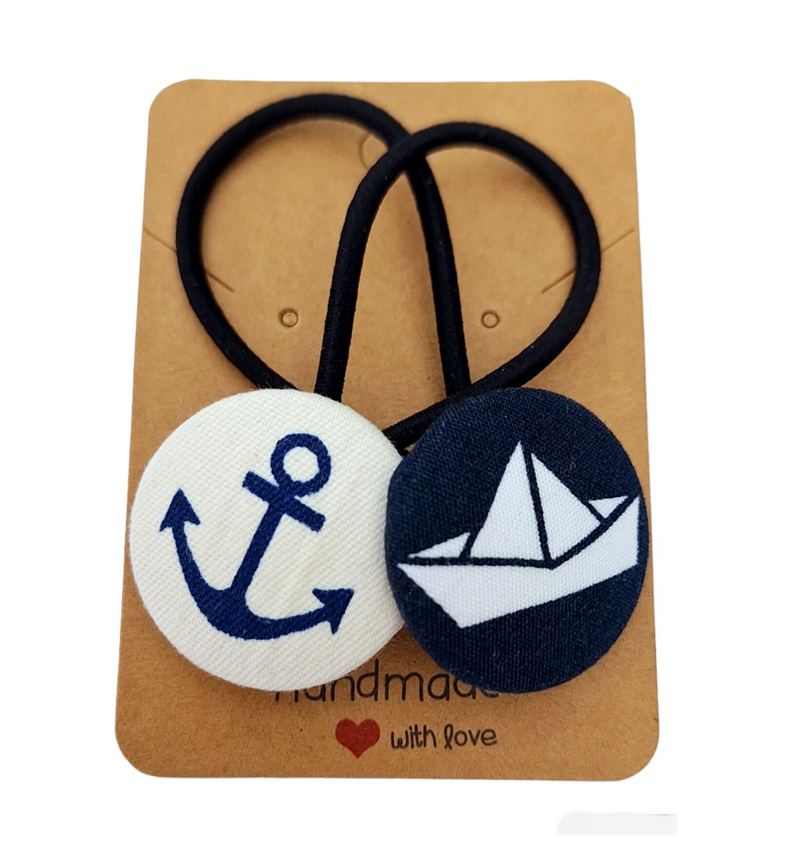 2 Haargummis "Anker Und Segelboot" 2 Haargummis "Anker Und Segelboot" von StoffAtelierDesign