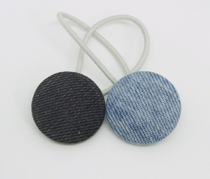 2 Haargummis Jeans in Farben von StoffAtelierDesign