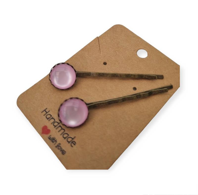 2 Haarnadeln Cabochons Rosa von StoffAtelierDesign