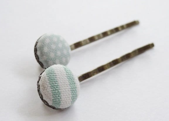 2 Haarnadeln "Hellblauer Mix' von StoffAtelierDesign