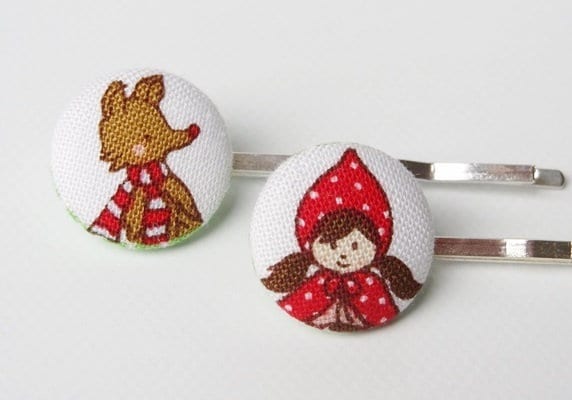 2 Haarnadeln "Rotkäppchen" von StoffAtelierDesign