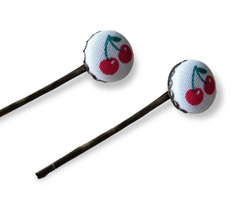2 Haarnadeln "Sweet Cherry' Kirschen von StoffAtelierDesign