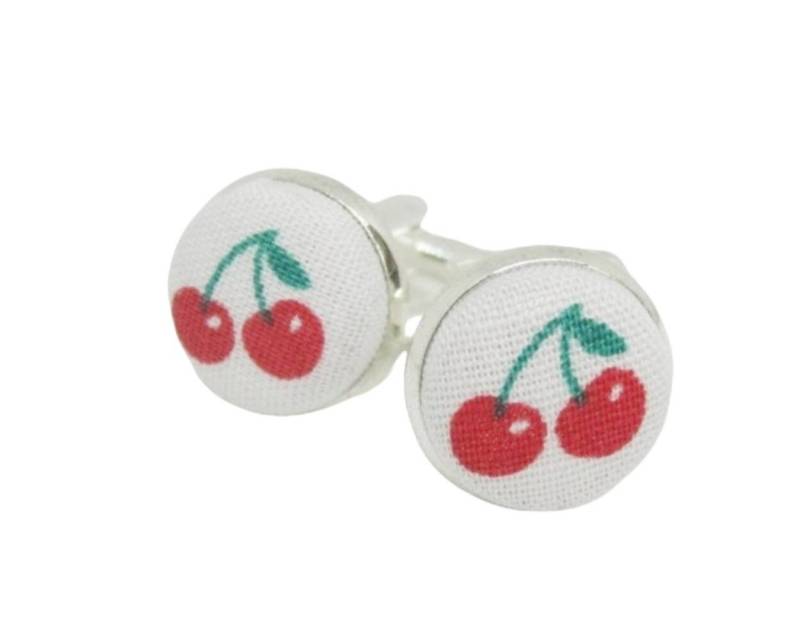 2 Manschettenknöpfe Mit Kirschen Buttons von StoffAtelierDesign