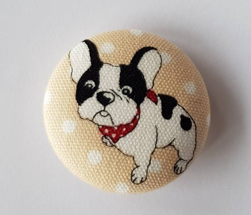 Anstecknadel "Bully" Stoffknopf 38mm von StoffAtelierDesign